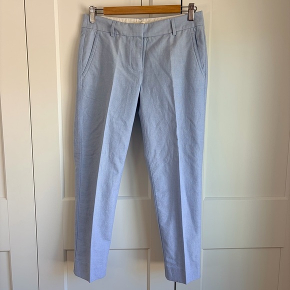 J.Crew Skimmer Pant in Cotton Oxford Light Blue Heather Bluestone Pants | 2 - Picture 2 of 6